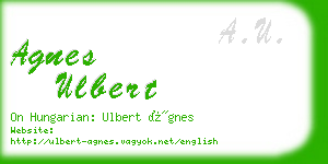 agnes ulbert business card